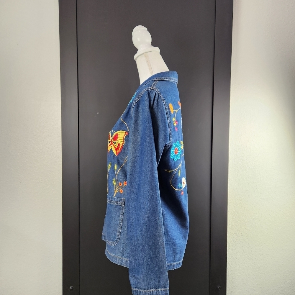 Julia Kin Embroidered Denim Jacket Size PS - Picture 5 of 11